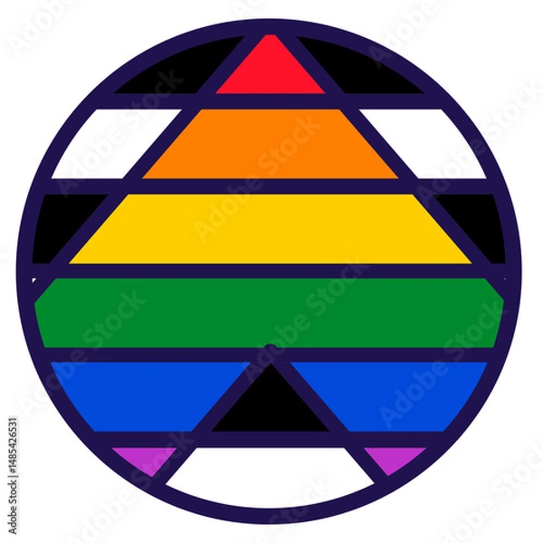 Obraz Circle lgbtq flag inclusive simple lines element set