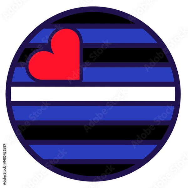 Obraz Circle lgbtq flag inclusive simple lines element set