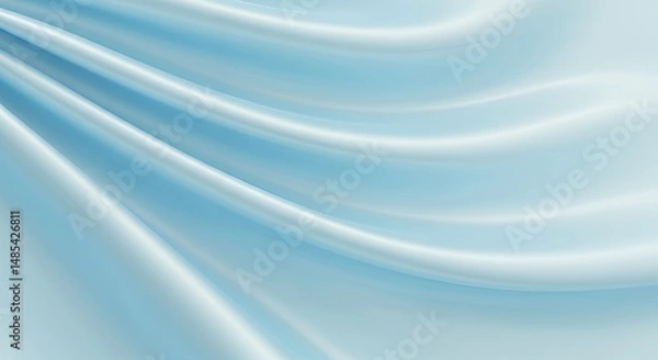 Fototapeta 柔らかな襞とドレープを見せる淡いスカイブルーの生地