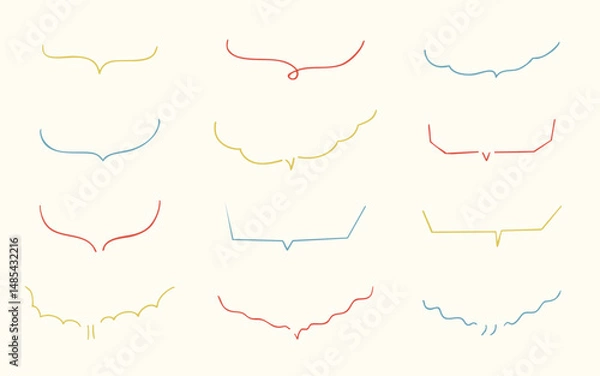 Fototapeta シンプルな吹き出しのイラストセット(カラー)