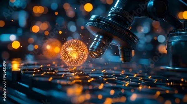 Fototapeta Microscopic virus study in lab