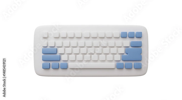 Fototapeta Keyboard with Blue Keys