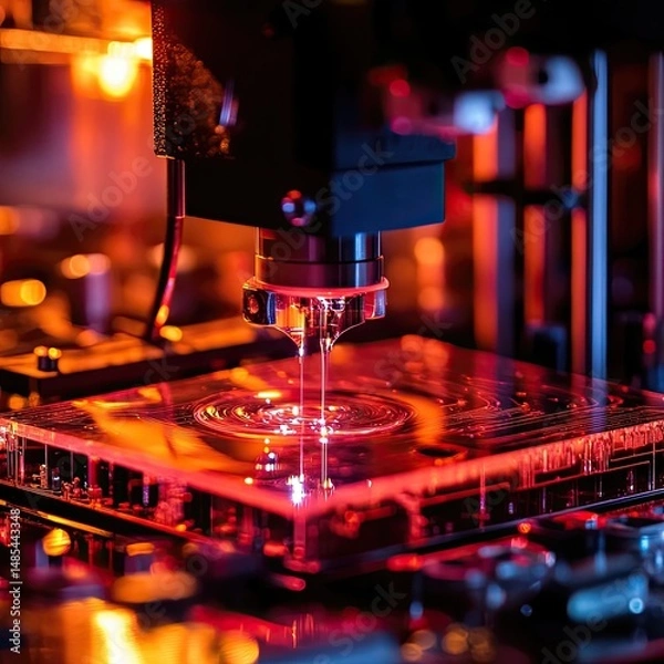 Fototapeta Liquid metal cooling systems for high-energy devices using innovative liquid metals to efficiently dissipate heat in high-performance electronics, enhancing device longevity and performance.