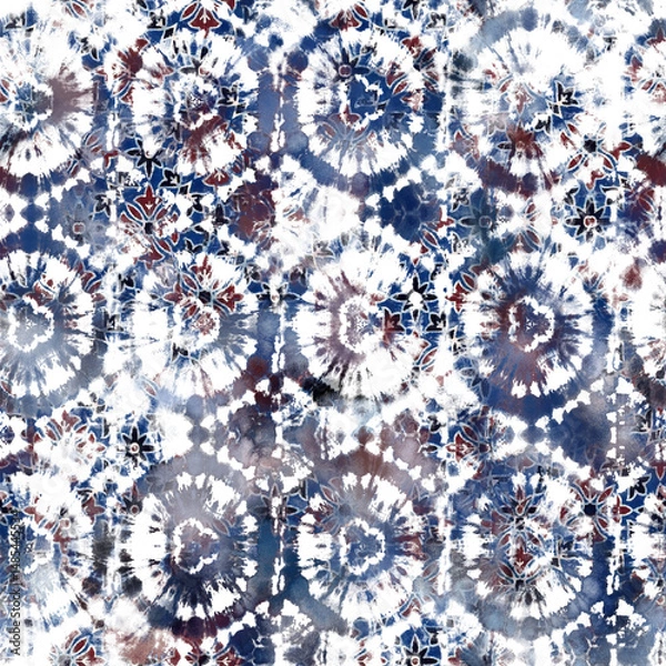 Fototapeta watercolor Shibori pattern, tie dye allover, textile, Shibori allover, tie dye pattern, watercolour pattern,design Abstract Print, Shibori print, Ajrakh Pattern and block print, batik pattern