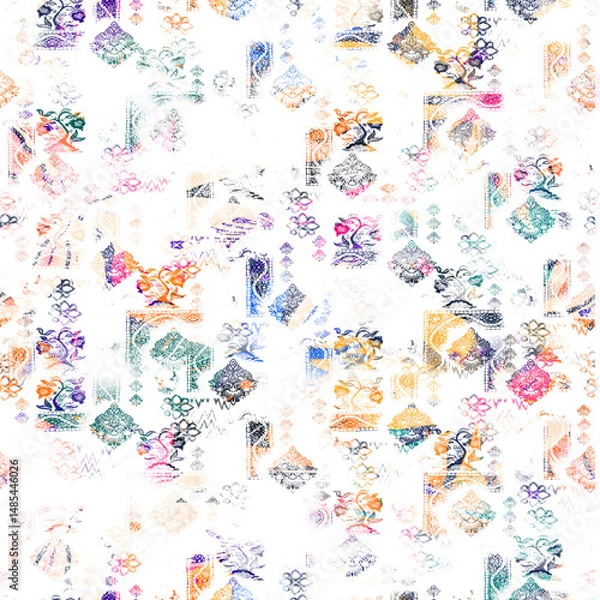 Fototapeta watercolor Shibori pattern, tie dye allover, textile, Shibori allover, tie dye pattern, watercolour pattern,design Abstract Print, Shibori print, Ajrakh Pattern and block print, batik pattern