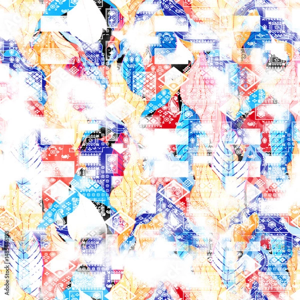 Fototapeta watercolor Shibori pattern, tie dye allover, textile, Shibori allover, tie dye pattern, watercolour pattern,design Abstract Print, Shibori print, Ajrakh Pattern and block print, batik pattern