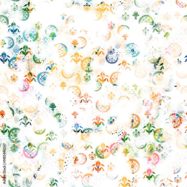 Fototapeta watercolor Shibori pattern, tie dye allover, textile, Shibori allover, tie dye pattern, watercolour pattern,design Abstract Print, Shibori print, Ajrakh Pattern and block print, batik pattern