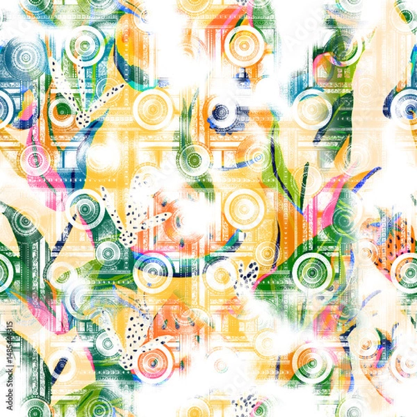 Fototapeta watercolor Shibori pattern, tie dye allover, textile, Shibori allover, tie dye pattern, watercolour pattern,design Abstract Print, Shibori print, Ajrakh Pattern and block print, batik pattern