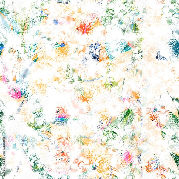 Fototapeta watercolor Shibori pattern, tie dye allover, textile, Shibori allover, tie dye pattern, watercolour pattern,design Abstract Print, Shibori print, Ajrakh Pattern and block print, batik pattern