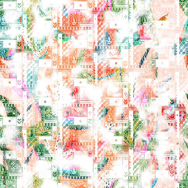 Fototapeta watercolor Shibori pattern, tie dye allover, textile, Shibori allover, tie dye pattern, watercolour pattern,design Abstract Print, Shibori print, Ajrakh Pattern and block print, batik pattern