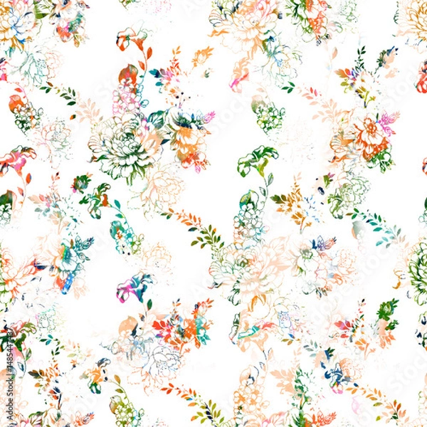 Fototapeta watercolor Shibori pattern, tie dye allover, textile, Shibori allover, tie dye pattern, watercolour pattern,design Abstract Print, Shibori print, Ajrakh Pattern and block print, batik pattern