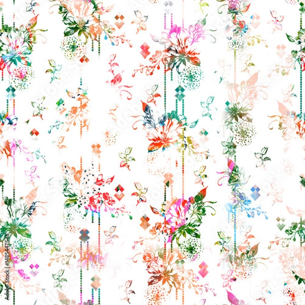 Fototapeta watercolor Shibori pattern, tie dye allover, textile, Shibori allover, tie dye pattern, watercolour pattern,design Abstract Print, Shibori print, Ajrakh Pattern and block print, batik pattern