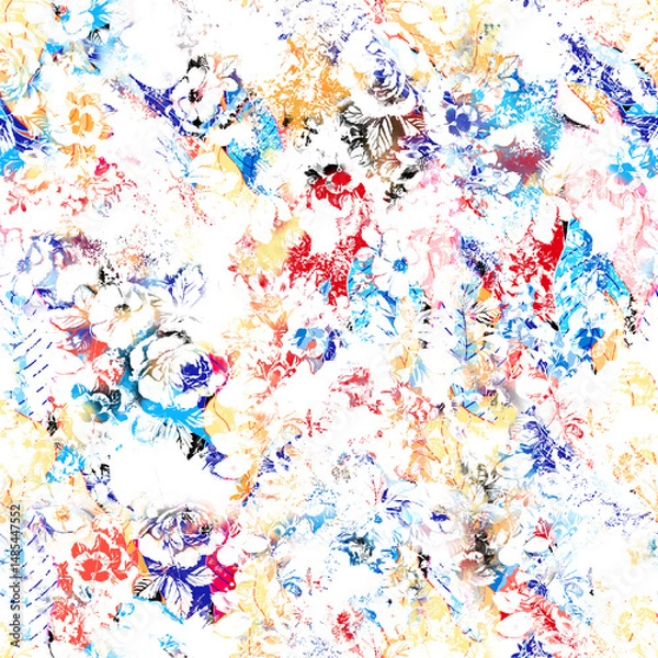 Fototapeta watercolor Shibori pattern, tie dye allover, textile, Shibori allover, tie dye pattern, watercolour pattern,design Abstract Print, Shibori print, Ajrakh Pattern and block print, batik pattern