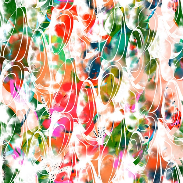 Fototapeta watercolor Shibori pattern, tie dye allover, textile, Shibori allover, tie dye pattern, watercolour pattern,design Abstract Print, Shibori print, Ajrakh Pattern and block print, batik pattern