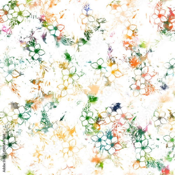 Fototapeta watercolor Shibori pattern, tie dye allover, textile, Shibori allover, tie dye pattern, watercolour pattern,design Abstract Print, Shibori print, Ajrakh Pattern and block print, batik pattern