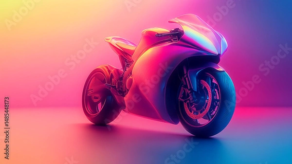 Obraz pink motorcycle on black background
