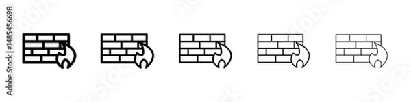 Fototapeta Firewall icon symbol pictogram. stroke designs.