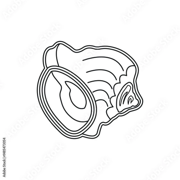 Fototapeta Rapan outline vector icon. Can be used for any platform action promotion and advertising. Isolated symbol sign used for: mobile, app, design, web, dev, ui, ux, gui. EPS 10. For your project.