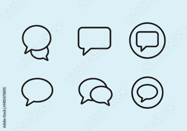 Obraz Minimalist Speech Bubble Icons  Vector Line Art for Communication Design