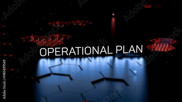 Obraz OPERATIONAL PLAN text,neon lettering,business concept,wallpaper.3D render