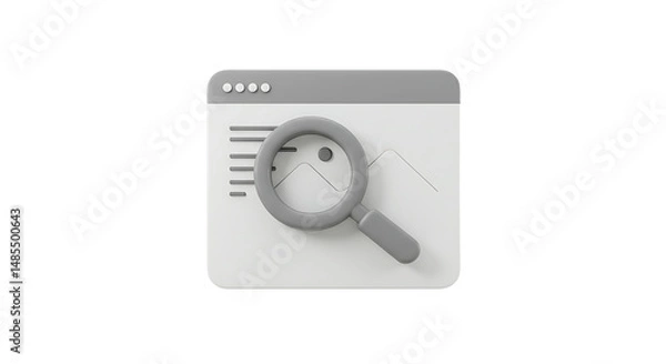 Fototapeta Magnifying Glass on Website Illustration