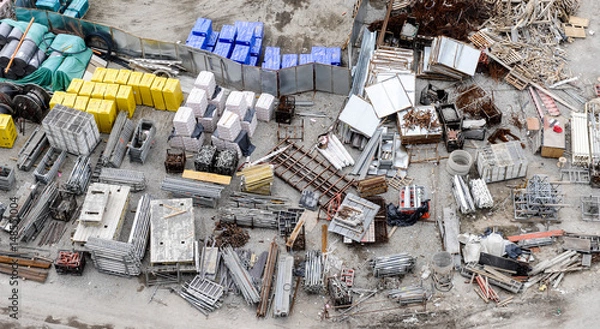 Obraz Industrial storage for spare parts in construction site