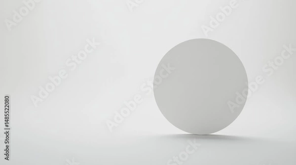 Fototapeta A white circle is on a white background