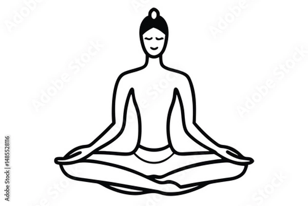 Obraz Yoga Mental Clarity Style Silhouette Vector for Wellness and Mindfulness Design Concepts