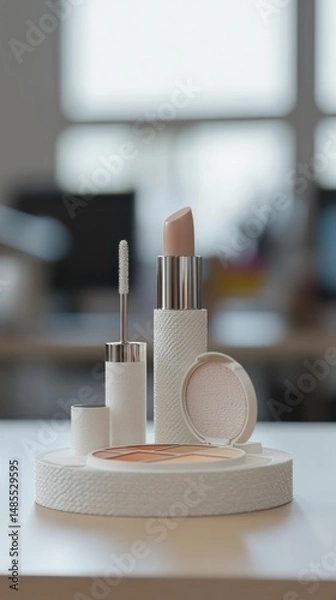 Obraz Elegant beauty product display showcasing minimalist design and neutral color palette