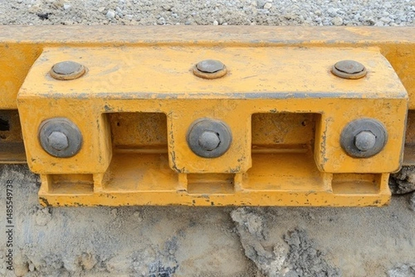 Fototapeta Yellow support structure on construction site