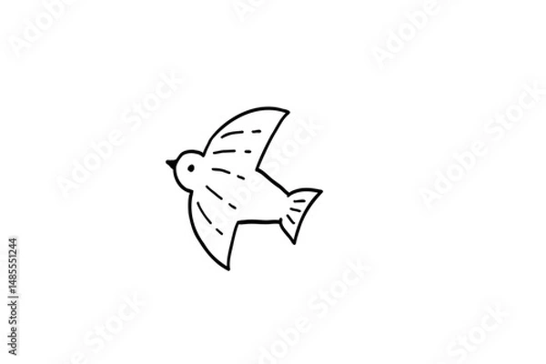 Obraz シンプルな北欧風鳥のベクターイラスト