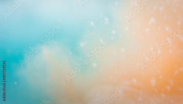 Fototapeta Abstract Teal and Orange Watercolor Background Texture