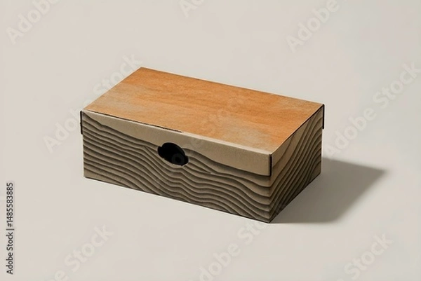 Fototapeta Closed Rectangular Corrugated Fiberboard Box for Secure Packaging