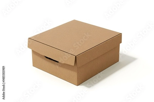 Fototapeta Closed Rectangular Corrugated Fiberboard Box for Secure Packaging