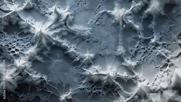 Fototapeta Abstract Monochromatic 3D Cellular Network Texture, Microscopic Relief Background