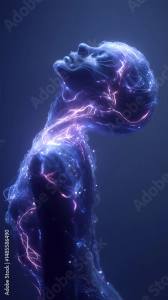 Fototapeta generative illustration. awareness of astral energies of the subtle plane.	