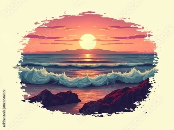 Obraz Sticker in retro style. Vector image.