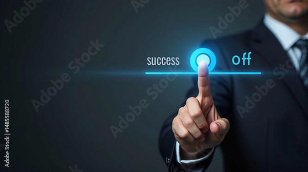 Fototapeta Businessman Turning Off the Switch of Success