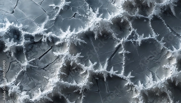 Fototapeta Abstract Monochromatic 3D Cellular Network Texture, Microscopic Relief Background