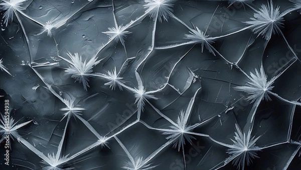 Fototapeta Abstract Monochromatic 3D Cellular Network Texture, Microscopic Relief Background