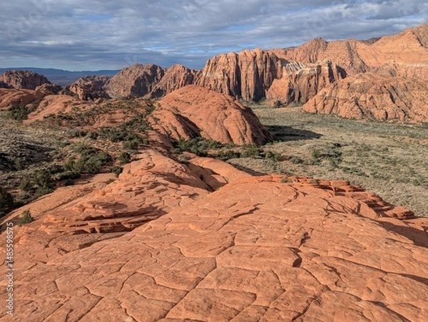 Obraz red rock canyon on a cloudy day