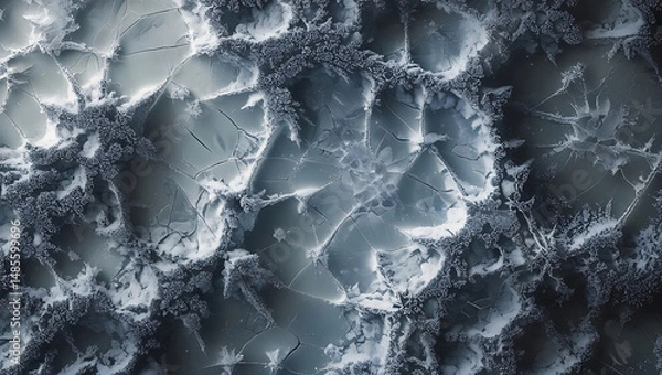 Fototapeta Abstract Monochromatic 3D Cellular Network Texture, Microscopic Relief Background
