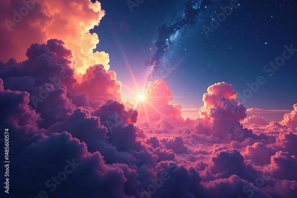 Obraz Stunning cosmic clouds of gas and dust, vibrant colors, celestial wonder , cluster, radiation