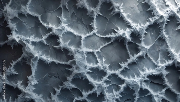Fototapeta Abstract Monochromatic 3D Cellular Network Texture, Microscopic Relief Background