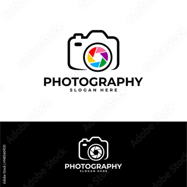 Obraz colorful camera lens photography logo vector