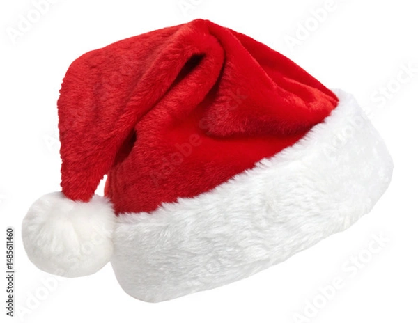 Fototapeta red santa claus hat isolated PNG or JPEG Background