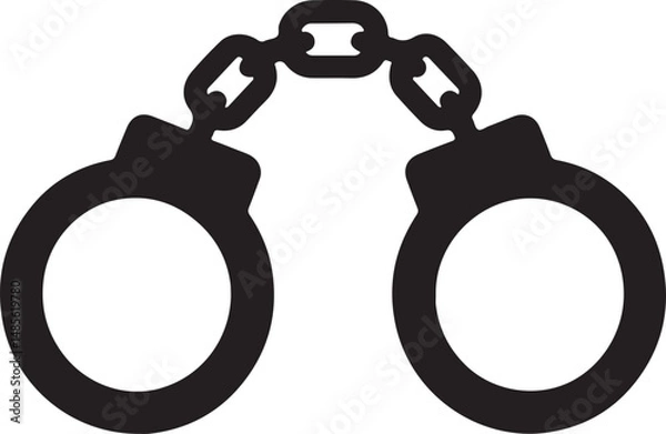 Fototapeta Silhouette of Handcuffs Icon in Simple Vector Design