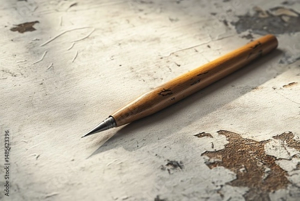 Fototapeta A realistic wax carving tool mockup with a precision tip, placed on a table