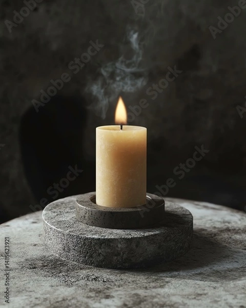 Fototapeta A realistic mockup of a branded candle wick holder, placed on a mold