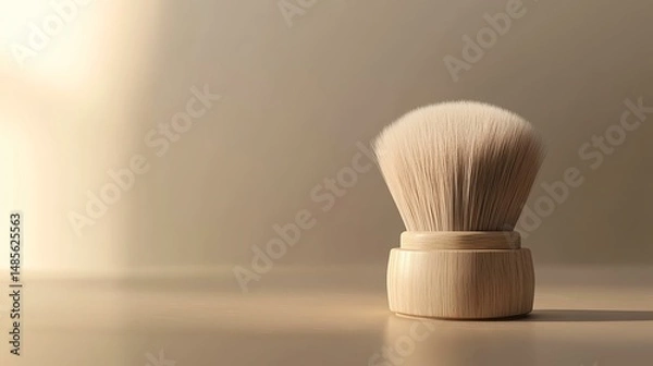 Fototapeta A realistic sculpting brush mockup with a soft bristle, placed on a table